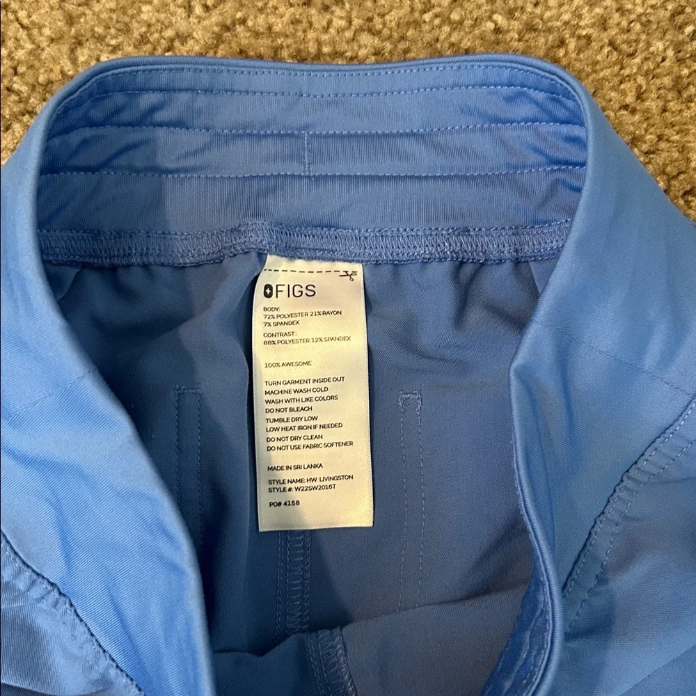 Figs Women's Ceil Blue Pants Livingston XS TALL - Picture 3 of 4